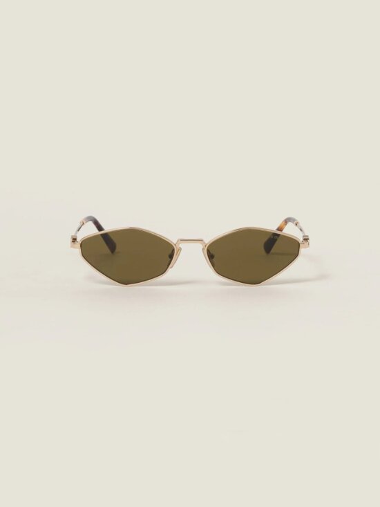 NEW MIU MIU SUNGLASSES MU56ZS 5AK09Z WOMEN SMU 56Z 5AK09Z GOLD MU 56ZS EYEWEAR